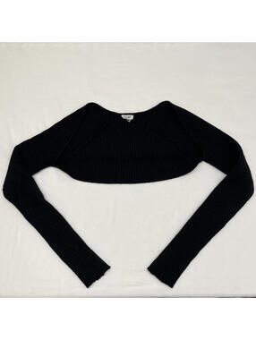 Garage Black Ribbed Bolero Shrug Sz XS/S Goth Coquette Whimsy